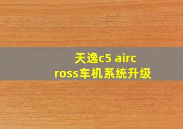 天逸c5 aircross车机系统升级